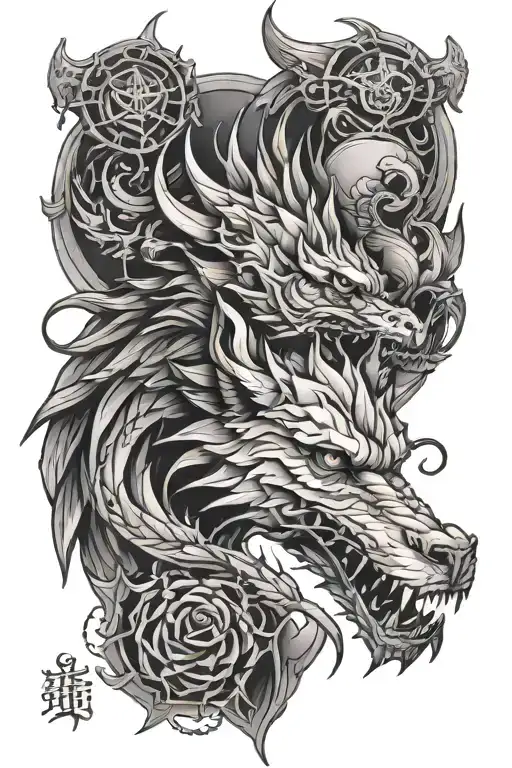 scorpio zodiac sign and direwolf game of thrones stark wolf tattoo design idea