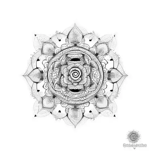 mandala design with rose for shoulder and chest tattoo design idea