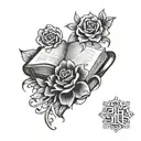 Book tattoo design idea