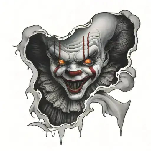 Pennywise in sewer tattoo design idea