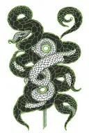 king rose snake tattoo design idea