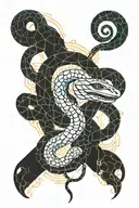 king rose snake tattoo design idea