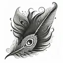 A tattoo featuring a stylized peacock feather, a symbol of beauty and grace in Indian culture, with a geometric twist tattoo design idea