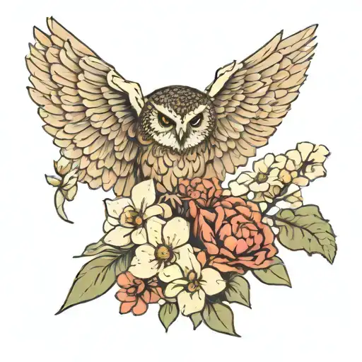 narcissus, carnation, and daisy flower, owl, love you more, lost in this moment, small teradactle tattoo design idea