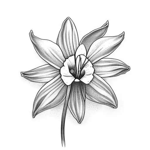 snowdrop daisy daffodil morning glory in a bouquet  tattoo design idea