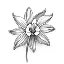 snowdrop daisy daffodil morning glory in a bouquet  tattoo design idea