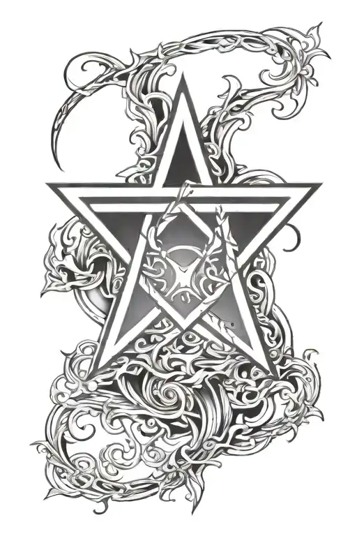 heartagram surrounded by lean tattoo design idea