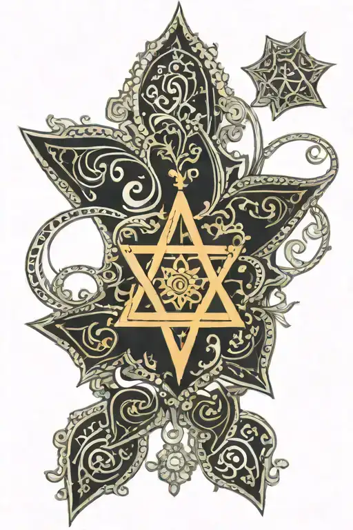 heartagram ornament baroque henna tattoo design idea