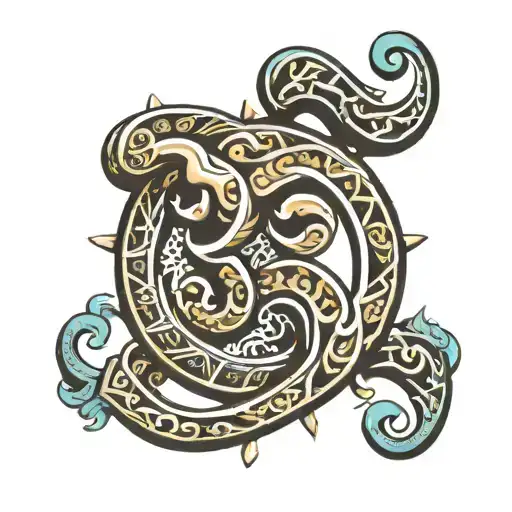 number 37 with om symbol tattoo design idea