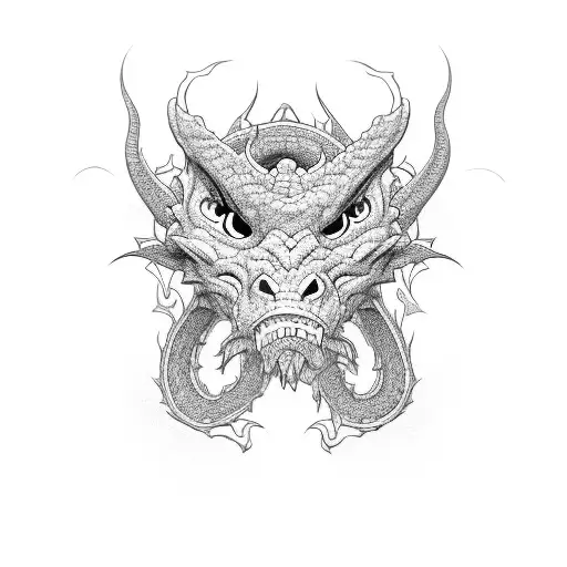 three heads dragon tattoo design idea