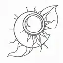 Solar eclipse tattoo design idea