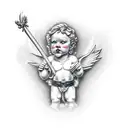 cupid santa  tattoo design idea