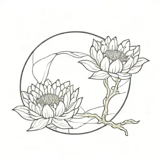 kintsugi chrysanthemum smashed plate  tattoo design idea