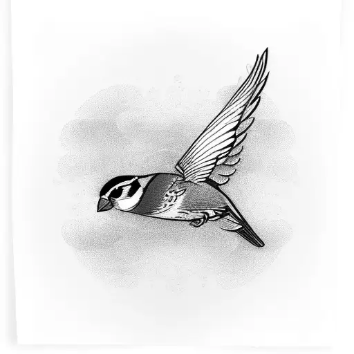 two sparrows tattoo design idea
