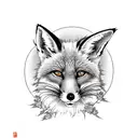 nine-tailed red fox in full growth tattoo design idea