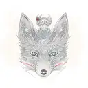 nine-tailed red fox in full growth tattoo design idea