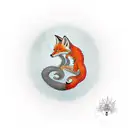 nine-tailed red fox in full growth tattoo design idea