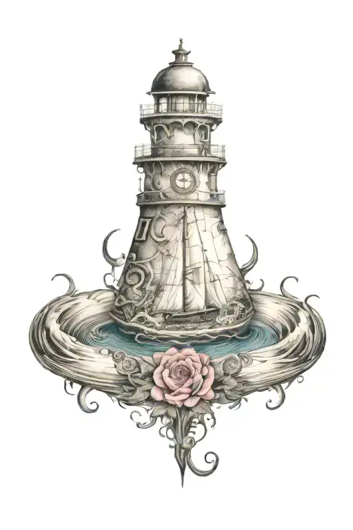 nautical feminine tattoo design idea