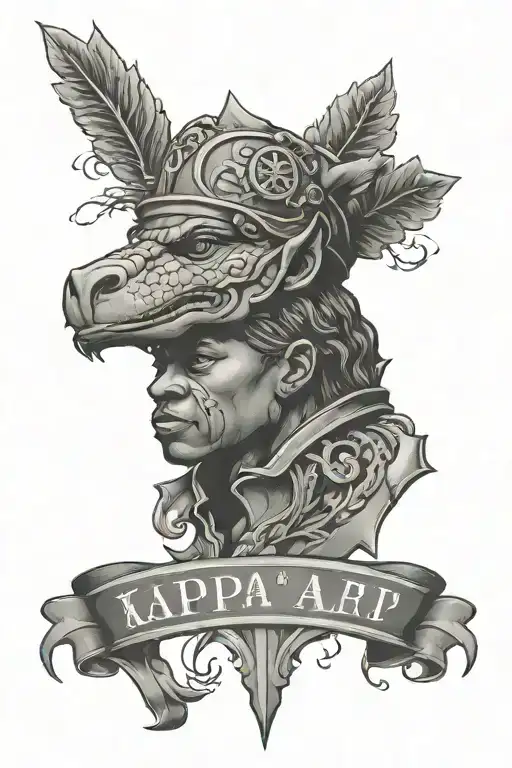 Realism "Kappa Alpha Psi" Tattoo Idea BlackInk AI