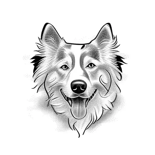border collie  tattoo design idea