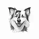border collie  tattoo design idea