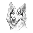 border collie  tattoo design idea