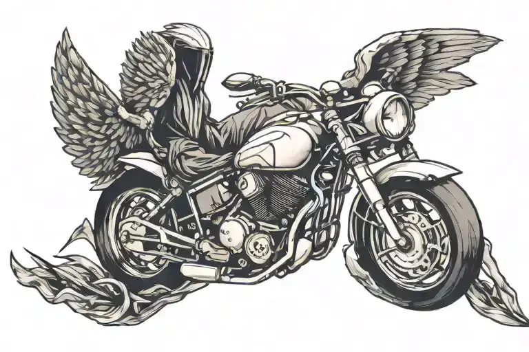 Angel of speed tattoo design idea
