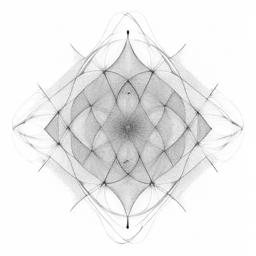 An abstract representation of sound waves in a geometric pattern tattoo design idea