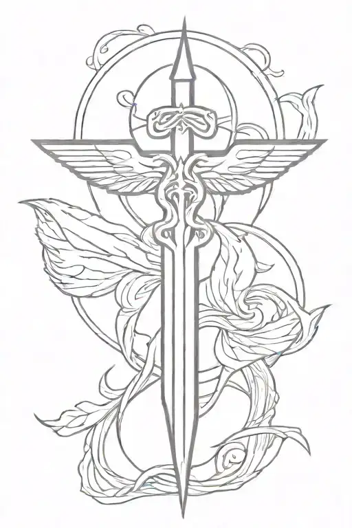 the Holy Spirit sword tattoo  tattoo design idea