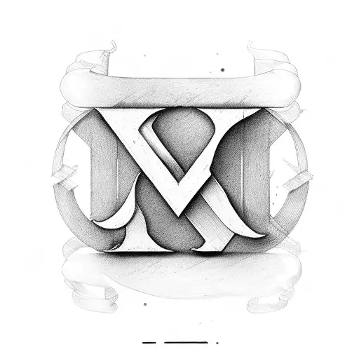 Stern Designs of the letter M  tattoo design idea