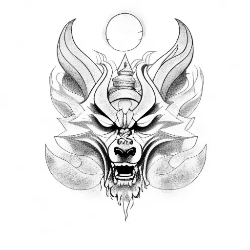 God Hades with Cerberus  tattoo design idea