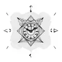 shattered clock tattoo design idea