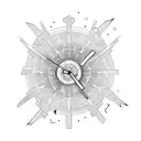 shattered clock tattoo design idea