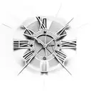 broken clock tattoo design idea