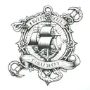 nautical elements like anchors tattoo design idea
