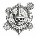 nautical elements like anchors tattoo design idea