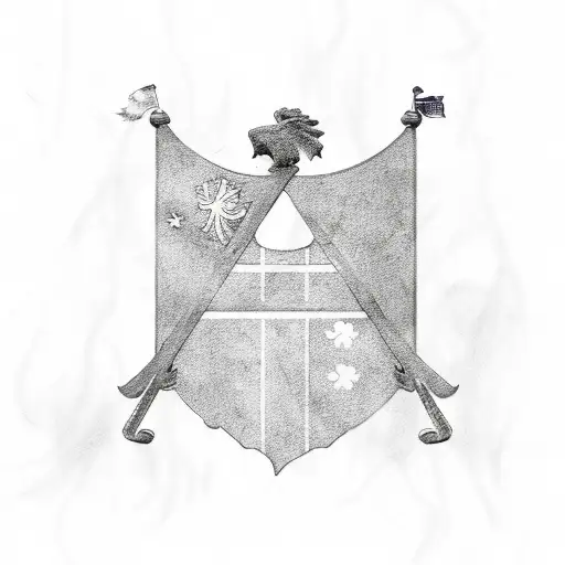 Irish, English and turkish flag in one tattoo design idea