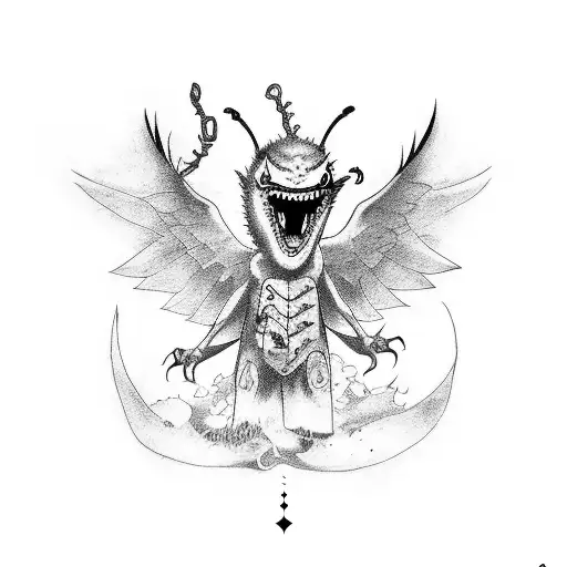 beelzebub anime curse sign  tattoo design idea