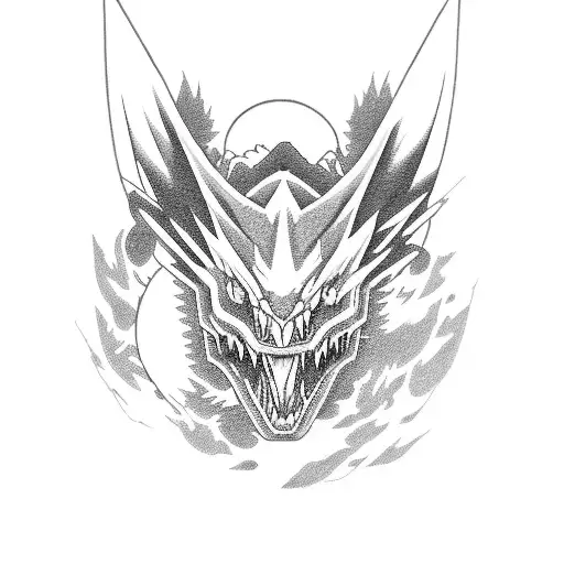 agumon in front fire fireball wargreymon behind the coast tattoo design idea
