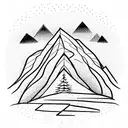 Mountain Scene tattoo design idea