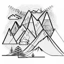 Mountain Scene tattoo design idea