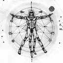 vitruvian man tattoo design idea