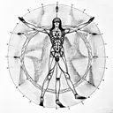 vitruvian man tattoo design idea