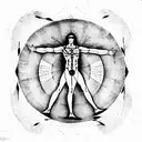 vitruvian man tattoo design idea
