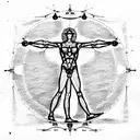 vitruvian man tattoo design idea