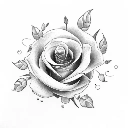 A bouquet of birth flowers representing February, April, September, and December intertwined with roses tattoo design idea
