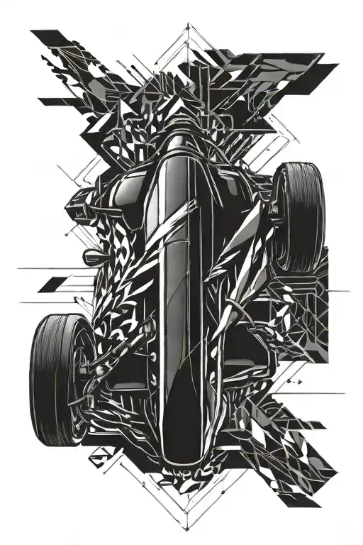 300km/h speed car acceleration tattoo design idea