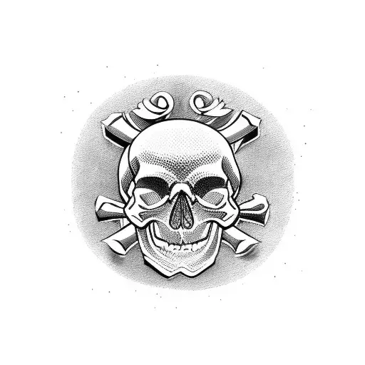 skull and crossbones tattoo design idea