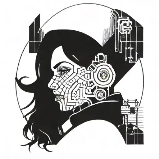 Hacker  girl  Edgerunners tattoo design idea