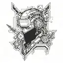 Hacker Cyberpunk Edgerunners tattoo design idea